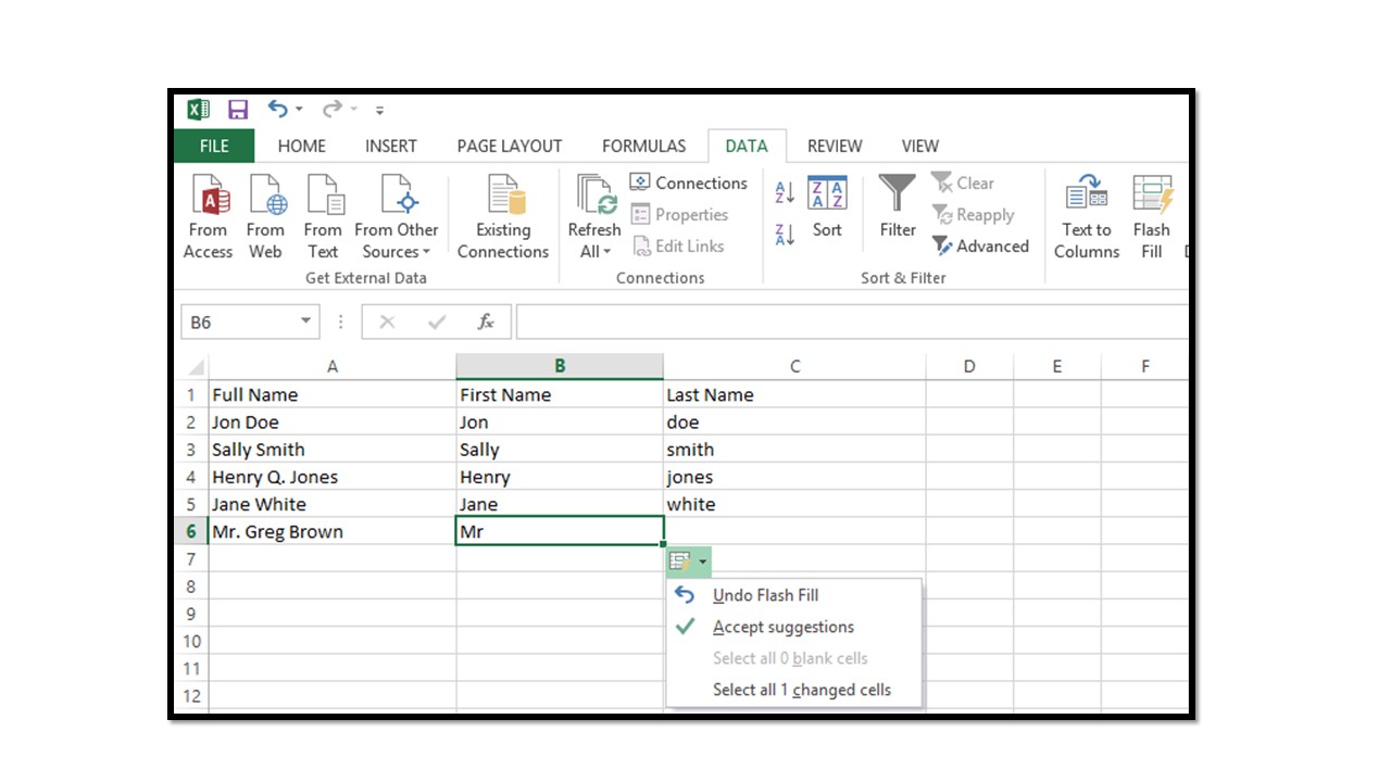 use flash fill in excel 2016 for mac